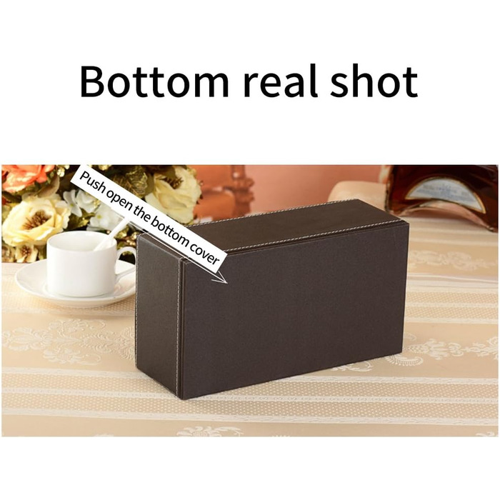 Тримач для серветок зі шкіри, стильний, міцний, для дому, офісу, автомобіля. Тримач для тканинних серветок, прямокутний, ретро-дизайн (1 шт.)