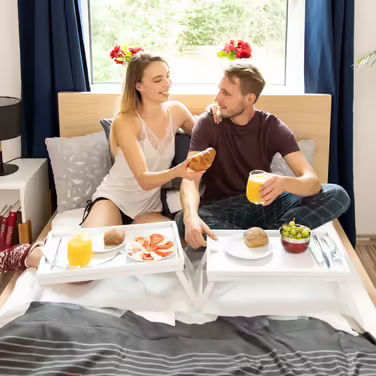 Relaxdays Folding Bed Tray White