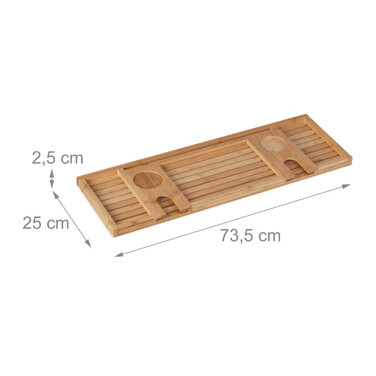 Relaxdays Bathtub Shelf Bamboo