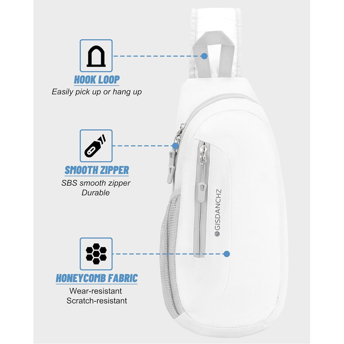 Чоловіча/Жіноча нагрудна сумка-слінг, поясна сумка, водонепроникна, для подорожей, спорту, повсякденного використання, біла