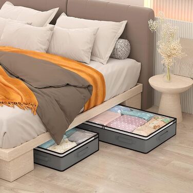 Коробка для зберігання під ліжко Flow Fire, 90L, 4 шт., з кришкою, складна, для постільної білизни та одягу