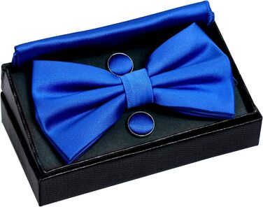 Сет аксесуарів для смокінгу Alizeal: метелик, кишеньковий хустинка та запонки (Бордовий), універсальний розмір. Додатково: синій колір