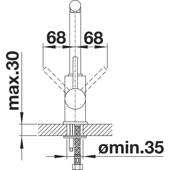 Змішувач кухонний BLANCO MILA хром | Високий тиск | Захист від зворотного потоку | Керамічний картридж | Захист якості води та економія води | Розміри: 10,5x25,5x27 см | Вивід - трубка