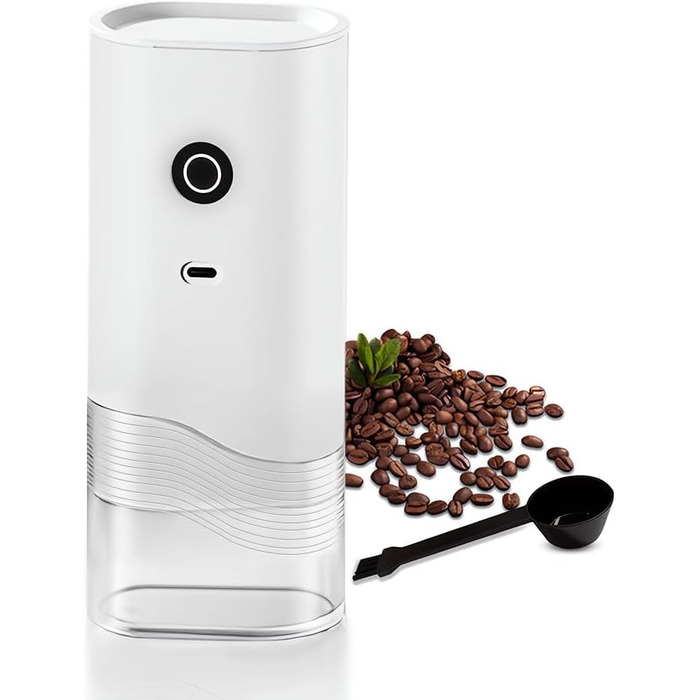 Electric Coffee Grinder, Portable Rechargeable Coffee Grinder, Stainless Steel Burr Grinder, 40g Capacity, Adjustable Grind Size, for Espresso, Drip Coffee, Pour Over, French Press