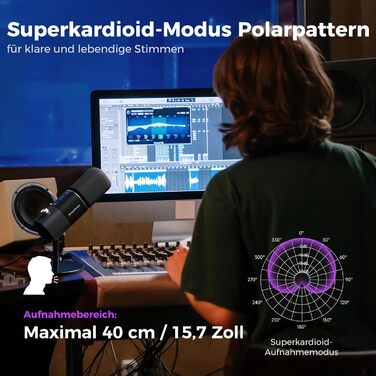 Конденсаторний мікрофон NearStream AM25X з підставкою: USB/XLR, для стрімінгу, подкастів, ігор (PC/PS5/PS4), з функцією моніторингу та шумозаглушення