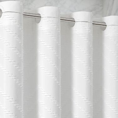 Водонепроникна штора для душу з тканини 180x190 см, 260 GSM, антигрибкова, сіра (біло-бохо) - Преміум якість