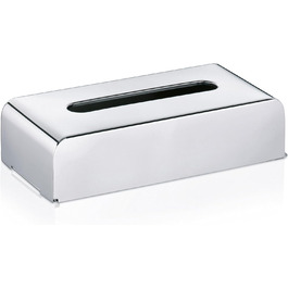 Kela 22860 Cosmetic Tissue Box with Wall Mount, 27x 12.5x 7cm, 18/10 Stainless Steel, Faber, Silver Glossy
