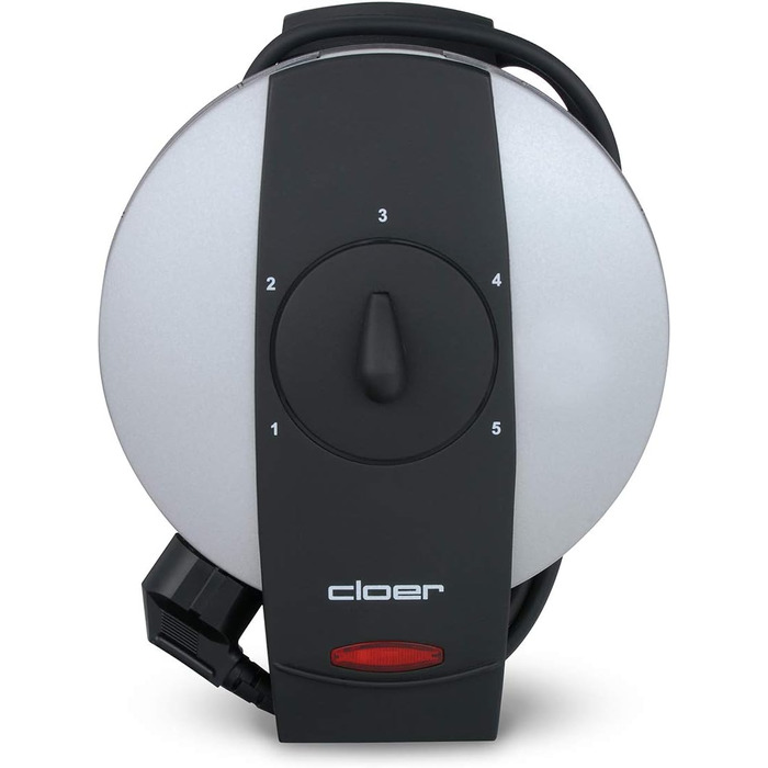 Вафельниця Cloer 1629 для класичних вафель у формі серця, 930 Вт, розмір вафелі 15,5 см, регульований ступінь прожарювання, метал, сріблястого кольору