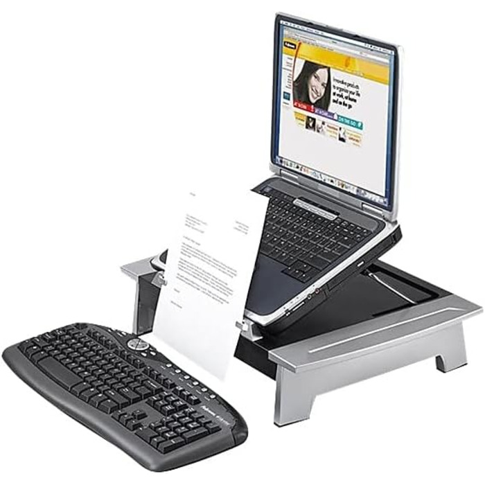 Підставка для ноутбука та монітора Fellowes Office Suites, регульована, чорна