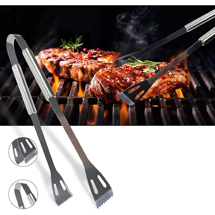 Набір гриль-інструментів 5 шт. з нержавіючої сталі, професійний, для кемпінгу та барбекю