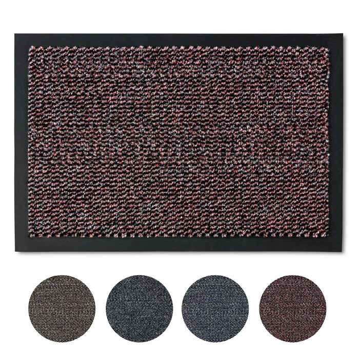 Килимок для дому 60x80 см - дверний килимок швидковисихаючий - антиковзаюче покриття, колір антрацит - простий витерювач (Червоний, 80 x 120 см (Прямокутний))