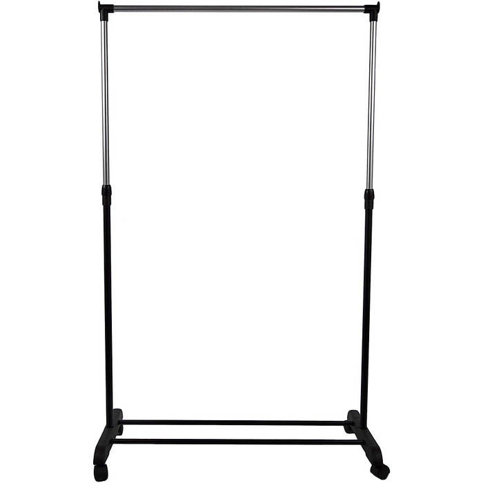 Home Vida Clothes Rack, Single Clothes Rod, Adjustable, (Silver)
