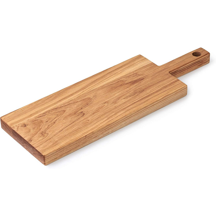 Edelding Cutting and Serving Board made of high-quality oak, 30 x 13 cm in size with a practical 10 cm handle | Antibacterial kitchen board | Serving board, breakfast board, solid wood cutting board