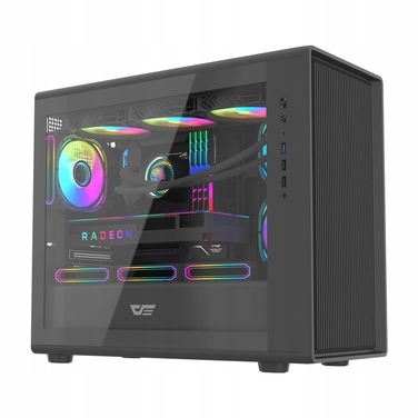 Корпус для комп'ютера DarkFlash DB460M Big Tower m-ATX, загартоване скло, чорний, USB 3.0