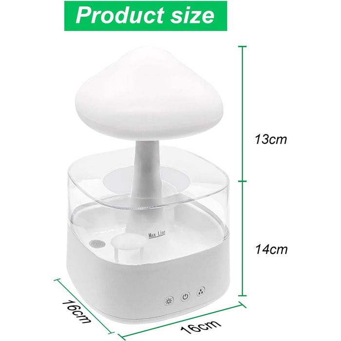 Увлажнитель воздуха Rain-Cloud, 450 мл, 7 цветов, LED-лампа, диффузор аромату, нано-туман, гриб для дитячої кімнати, спальні, дому, офісу (білий)