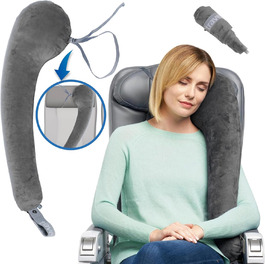 Подорожня подушка Travelrest All-IN-ONE з пам'яттю форми, плюшевий чохол, компактна, для літака, авто, офісу