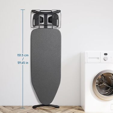 Гладильна дошка Duwee Extra Wide Deluxe з підставкою для праски, чорна, 117 x 43 см