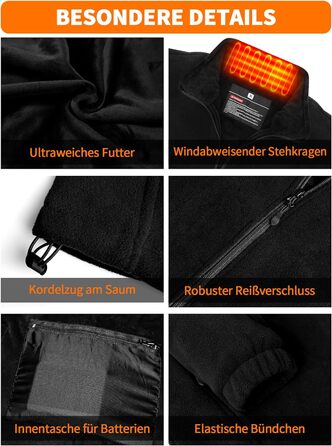 Обогревна куртка для жінок з Powerbank 18400 mAh, 10 зон обігріву, флісова куртка Feece, тепла куртка з акумулятором, зимовий одяг з обігрівом (L)