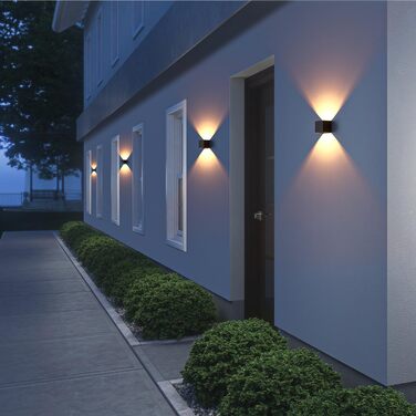 Настінне освітлення YrgePowk 2 шт. з LED лампою G9, зовнішнє та внутрішнє, IP65, регульований кут освітлення, тепле світло 3000K, чорний