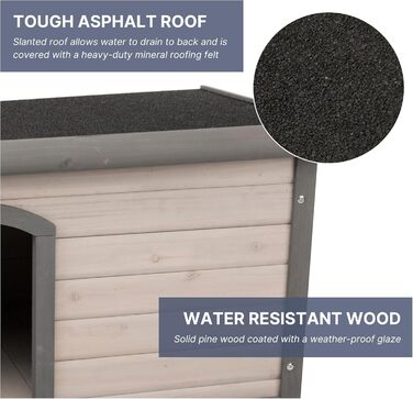 Водонепроникний намет для собак TRIXIE Natura Classic з плоским дахом, сірий (S–M), 85 × 58 × 60 см