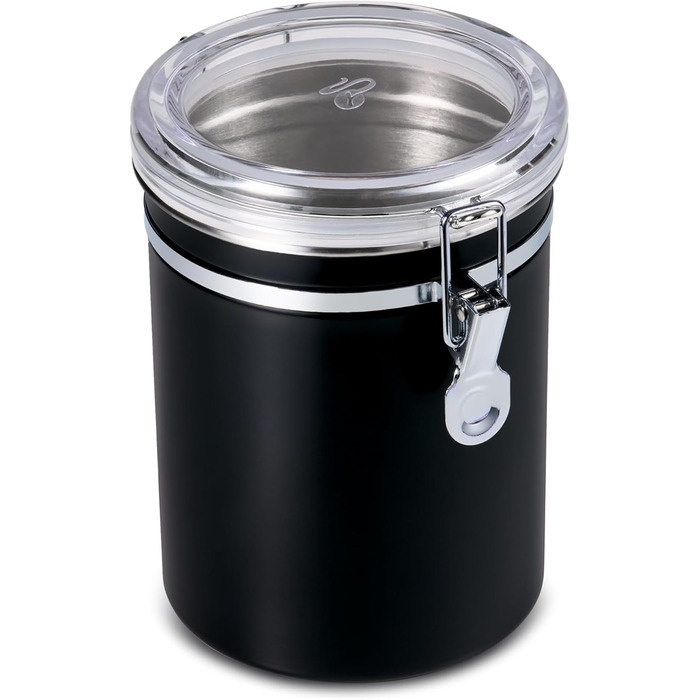 Тчібо Аромадоз, кавова банка, 500г, герметична, нержавіюча сталь, чорна