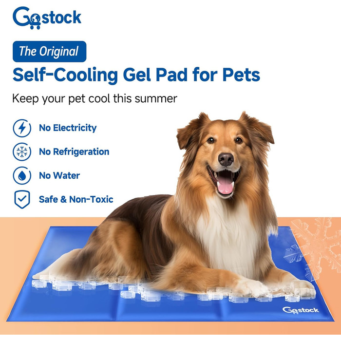 GoStock Cooling Mat for Dogs, Pet Cooling Mat Non-Toxic Gel Self-Cooling Mat for Dogs and Cats, Pet Cooling Mat Dog Cooler Pad for Crates, Kennels and Beds (90 * 50cm)