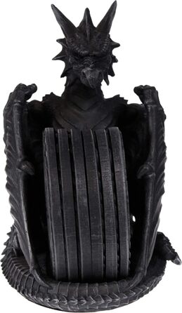 Nemesis Now Dragons Lair Coaster Set, 16.5 cm, Black