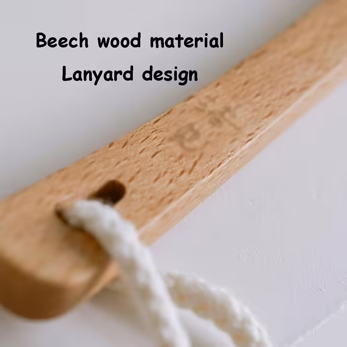 Transparent Particle-Matte Finish Anti-Slip Grip Body Brush, Bath Brush Wet and Dry Back Brush, Natural Bristle Hair Beechwood Material (14.8 * 3.1 inches * 2)