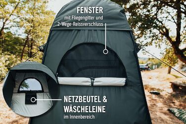 Wanderfalke XL Pop-Up Tent - Changing Tent, Shower Tent - 120x120x210cm for Outdoor, Camping, Fishing, Beach - Includes Carry Bag (Pine Green)