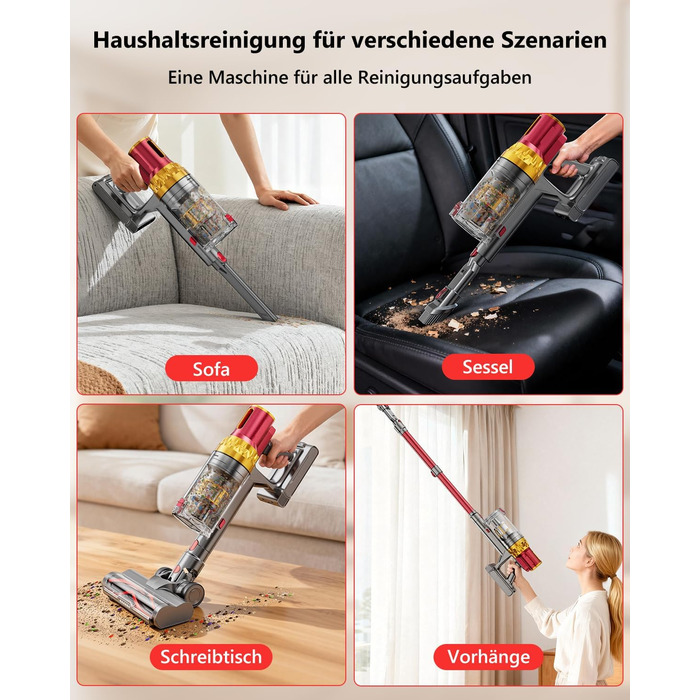 Бездротовий акумуляторний пилосос X10 з зарядною станцією та анти-заплутувальною насадкою для твердих підлог, килимів та шерсті тварин (75 хвилин роботи)