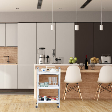 Relaxdays Serving Trolley with 3 Removable Trays