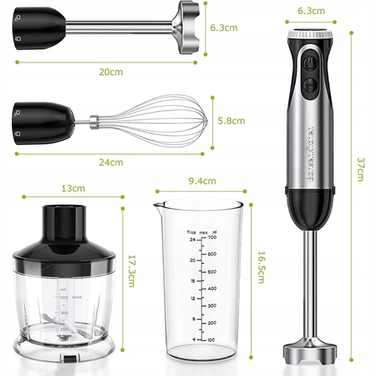 Ручний блендер Bonsenkitchen HB3203, 1000 Вт, чорний