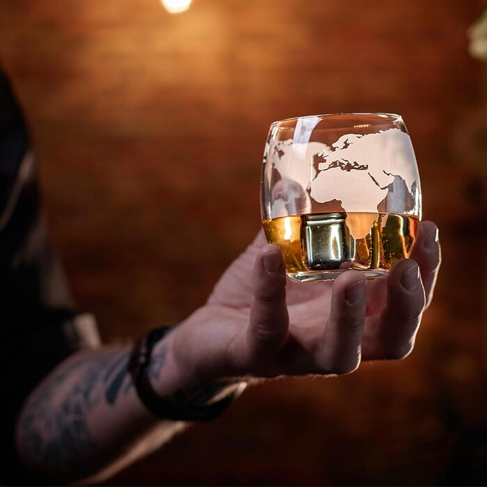 Whiskey Carafe Set - Whiskey Gift Set - Gifts for Men - Men's Gifts Gift - Birthday Gift for Men - Ship Decanter 1100ML, Gift Box, 4 Whiskey Glasses, 4 Whiskey Stones