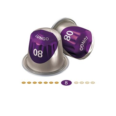 Кавові капсули Jacobs Lungo Intenso для Nespresso, інтенсивність 8/12, набір 200 капсул (5х40 шт), XXL упаковка