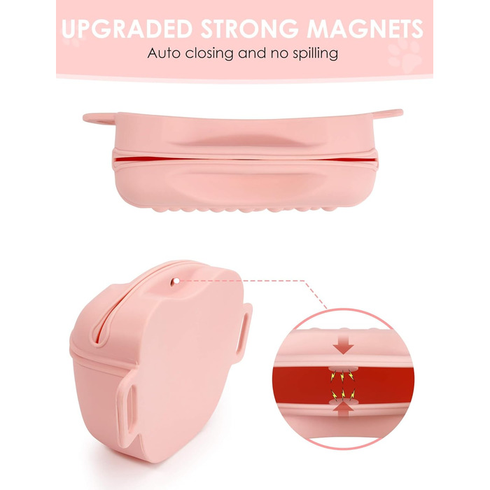 Сумка для ласощів для собак Gobeigo з кликером для дресирування, на пояс, рожева