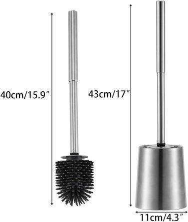 Щітка для унітазу з нержавіючої сталі 304, довговічна та надійна, сучасний дизайн, змінний насадок, для дому, офісу, готелю та апартаментів (Бурштун), насадка з силіконової щетини