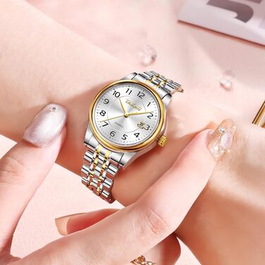 Жіночий годинник з арабськими цифрами, маленьке циферблат, Easy Read, дата, водостійкий, з нержавіючої сталі, Reloj para Mujer, 8863g