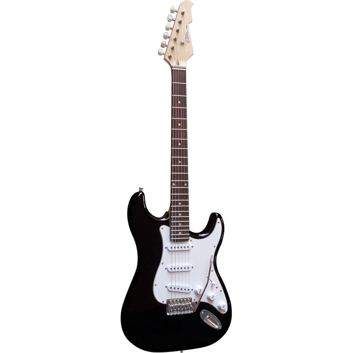 Електрогітара чорна - комплект з підсилювачем 20W, чохол, ремінь, струни, 3 медіатори St5 Black