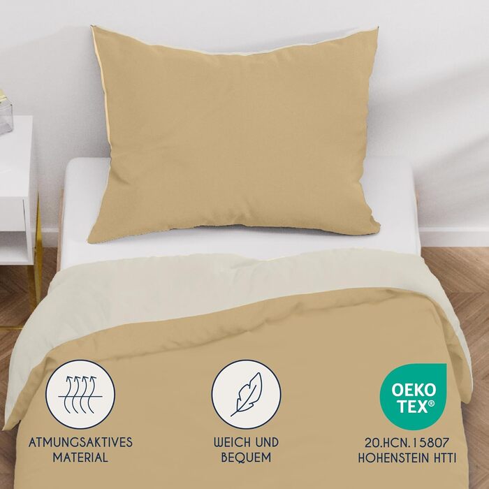 Комплект постільної білизни Dreamzie 240x220 см з 2 наволочками 80x80 см, чорний/темно-сірий. 100% мікрофібра, сертифікат Oeko TEX. Також доступний розмір 140x200 см + наволочки 65x65 см, бежевий/пісочний