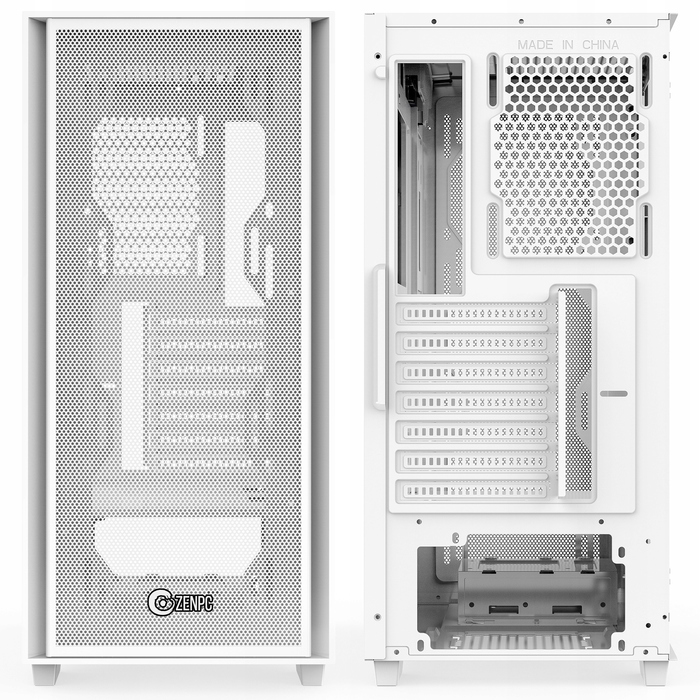 Корпус ZENPC Z1 Mesh TG Midi Tower, білий