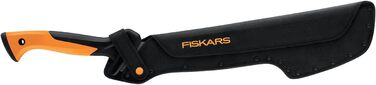 Мачете-сокира Fiskars з нейлоновим чохлом, 46 см, загартована сталь, чорний/помаранчевий, 1051236