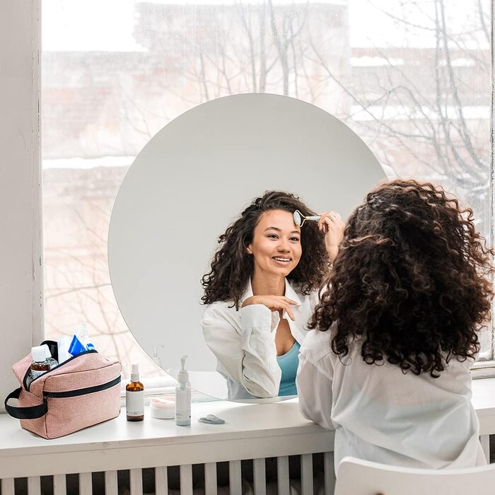 Чоловічий та жіночий дорожній косметичний набір FUNSEED, культиватор для туалетних аксесуарів, сумка для зберігання з ручкою (Рожевий)