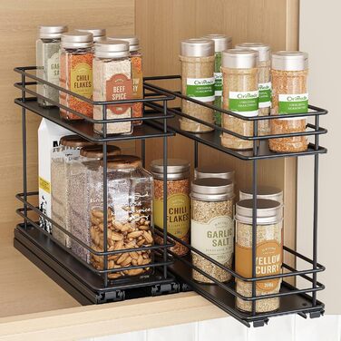 Організатор для спецій Orimade висувний, 3 шт. (2 шт. 8 см, чорний)