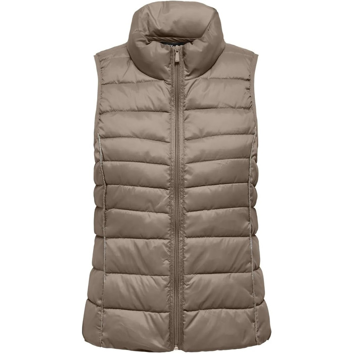 Жіночий жилет ONLY Onlnewclaire з акцентованим кантом, кольори ялина/деталь: кантовий тон в тон (L, Fossil/деталь: кантовий тон в тон)