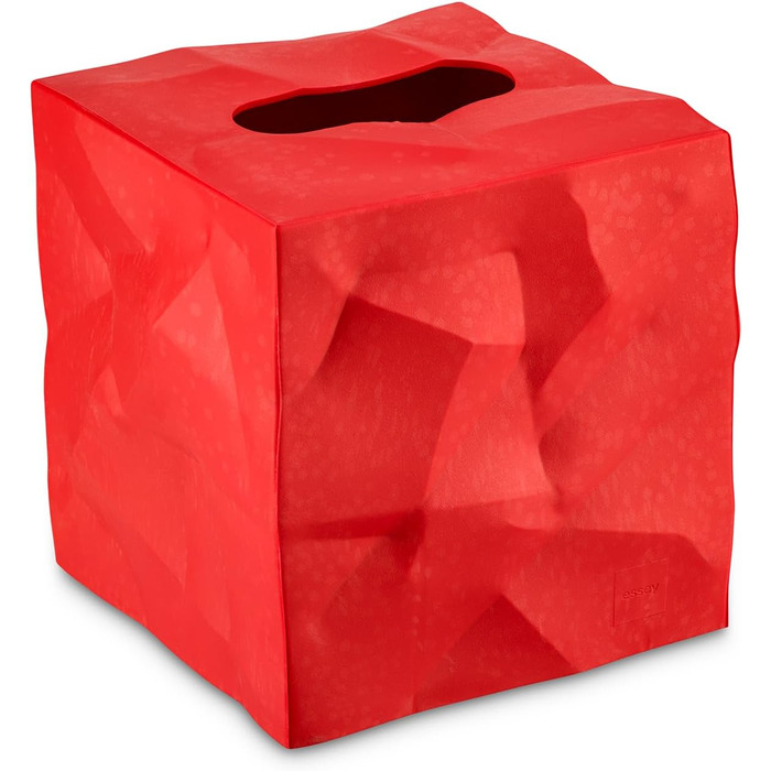 Essey Cosmetic Tissue Box Wipy Cube I, square tissue box dispenser, design tissue box, red, 13x13x13 cm