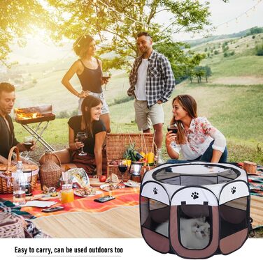 Вольєр для тварин Faltbar (складний) 74x74x43 см - вольєр для собак, котів, кроликів та інших дрібних тварин. Оксфордська тканина, Pop-up система, для використання в приміщенні та на вулиці