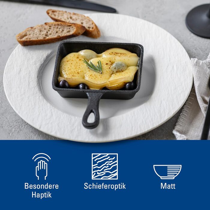 Набір посуду Villeroy & Boch Manufacture Rock Blanc (6 предметів) для 2 осіб, білий. Преміум фарфор, безпечний у мийці та мікрохвильовій печі. Тарілки, сервіз, сучасний дизайн.