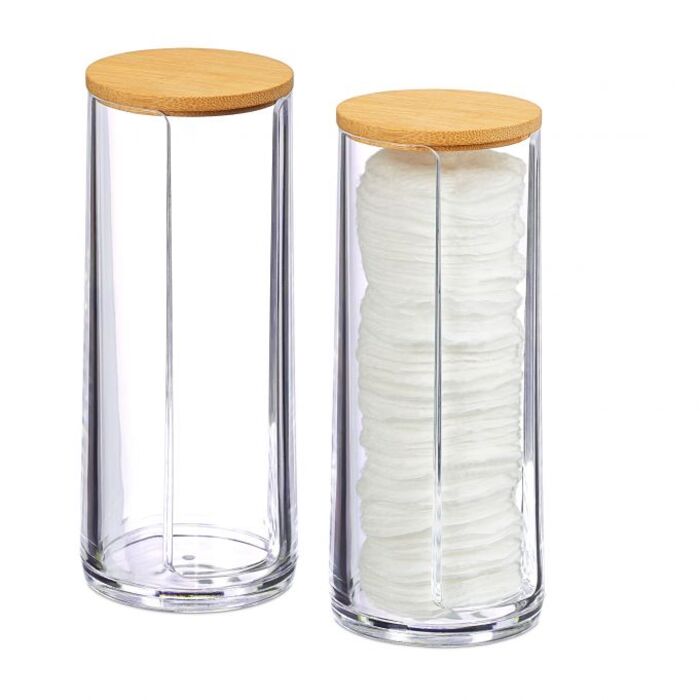 Relaxdays Cotton Pads Storage - 2 Piece Set