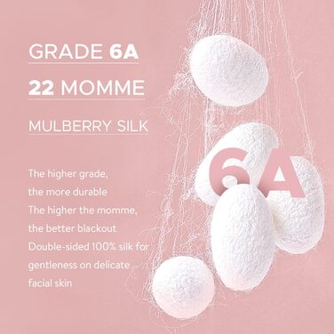 Маска для сну LitBear з 100% шовку, для жінок та чоловіків, для тих, хто спить на боці, з регульованим ремінцем, рожевий колір