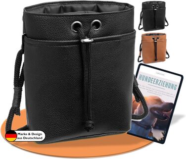 Pawz&Pawz Лекарлики для собак | Стильний набір для годування, дресирування та вигулу | Практичний, міцний ласощівник + диспенсер для відходів | Сумка для собак чорного кольору